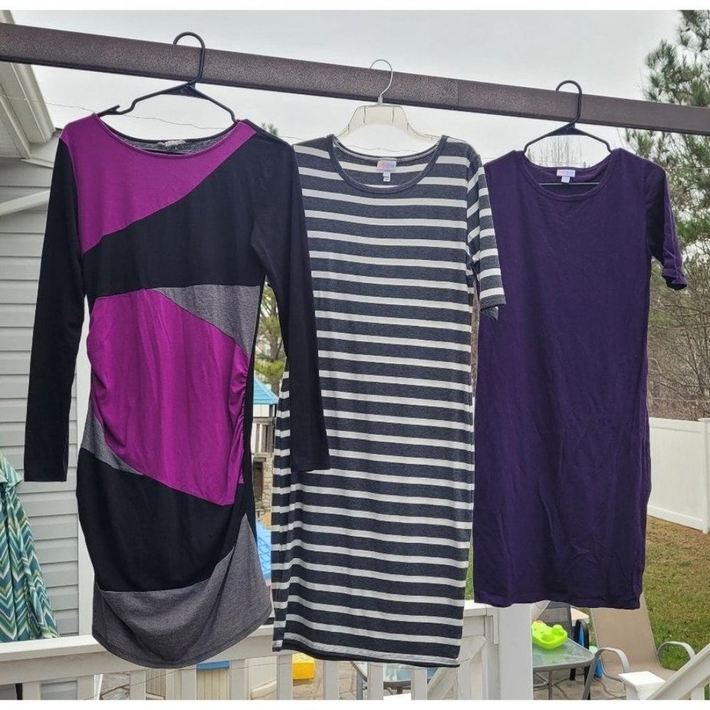 3 dresses size M LuLaRoe Derek Heart